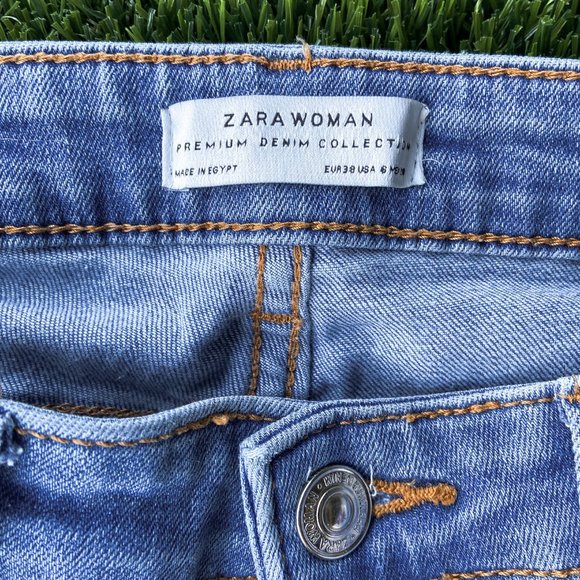 Zara Woven Flowers Skinny Jeans - Picture 3 of 4